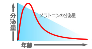 メラトニンの分泌量は加齢とともに減少する